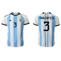 Camiseta Argentina Nicolas Tagliafico #3 Primera Equipación Replica Mundial 2022 mangas cortas